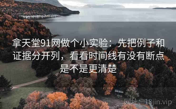 拿天堂91网做个小实验：先把例子和证据分开列，看看时间线有没有断点是不是更清楚